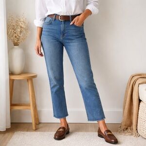 Madewell The Perfect Vintage Jean Size 29 High Rise Straight Raw Hem Blue Denim